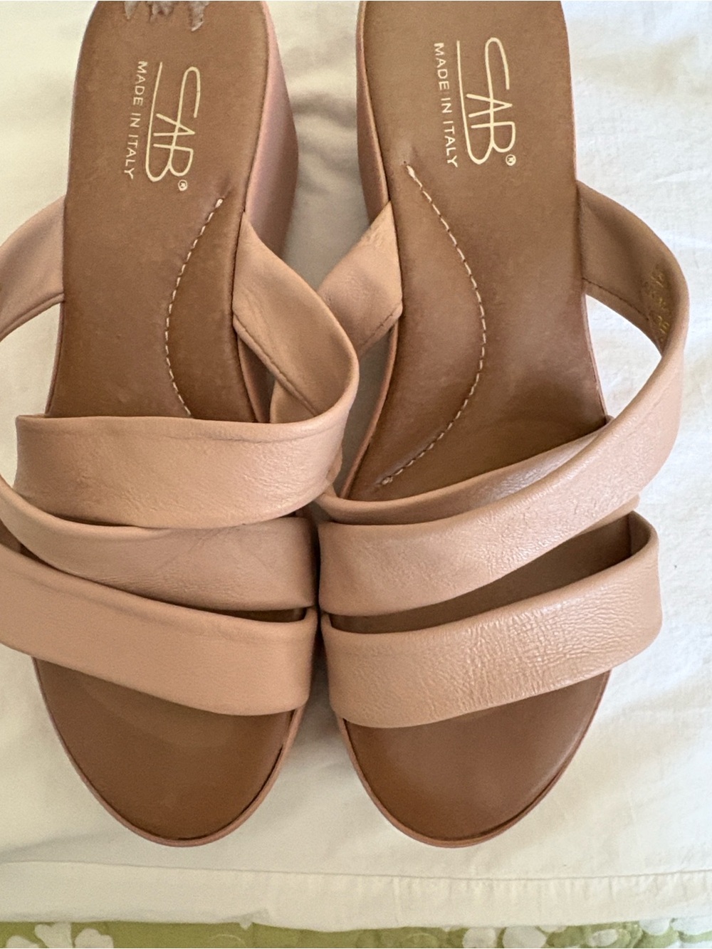 Sbicca Nude Pink Platform Slide Sandals